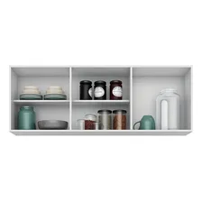 Armário Aéreo Parma 150cm 3 Portas Branco/preto - Lumil Móve Cor Preto Foto mini 3