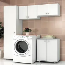 Armário Aéreo Suspenso 2 Portas Cozinha Lavanderia Branco Foto mini 3