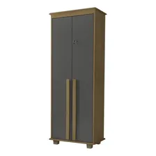 Armário Alto 173cm Com Chave Lavanderia Apartamento 2 Portas 5 Prateleiras Organizador Produtos De Limpeza Sapatos Multiuso Acabamento Premium Móveis Bonatto Foto mini 1