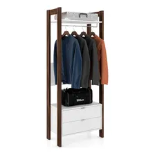 Armário Alto Closet Az1011 Mdp Branco/nogal - Gran Belo Foto mini 1
