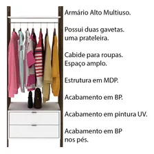 Armário Alto Closet Az1011 Mdp Branco/nogal - Gran Belo Foto mini 4