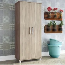 Armário Alto Multiuso 2 Portas 4 Prateleiras Móveis Di Foto mini 2