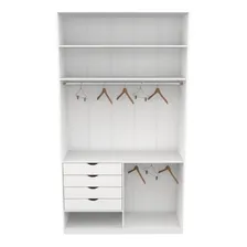 Armário Arara Prateleira Gaveteiro Milena M9 100% Mdf Closet Cor Branco Foto mini 4