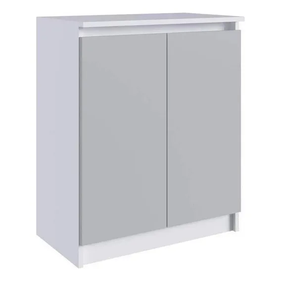 Armário Baixo 2 Portas Branco/cinza M.com Foto 1