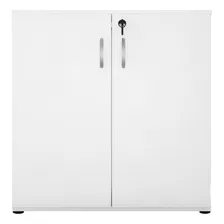 Armário Baixo Para Escritório Com 2 Portas Com Chave Branco Foto mini  2