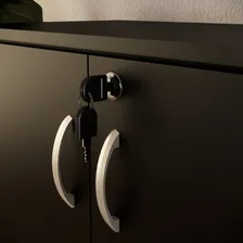 Armário Baixo Para Escritório Com 2 Portas Com Chave Preto Foto mini 4