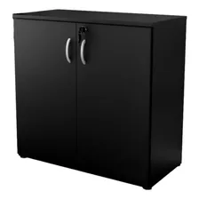 Armário Baixo Para Escritório Com 2 Portas Com Chave Preto Foto  mini 1