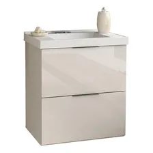 Armário Balcão 60cm Com 03 Gavetas Pietra Branco Brilho Foto mini 1
