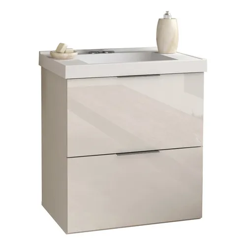 Armário Balcão 60cm Com 03 Gavetas Pietra Branco Brilho Foto 1
