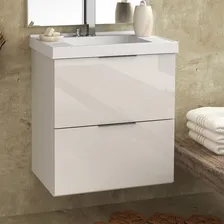 Armário Balcão 60cm Com 03 Gavetas Pietra Branco Brilho Foto mini 3