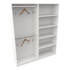 Armário Cabideiro Arara Duplo M2 100% Mdf Closet Prateleira Cor Branco Foto mini 2
