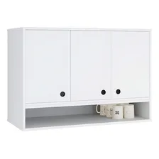 Armario Compacto 3 Portas Suspensa Jessica Cozinha Balcão Cor Branco Foto mini 4