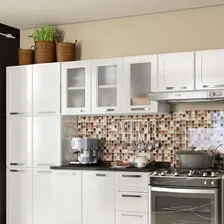 Armário Cozinha Aéreo Triplo Em Aço Bertolini Múltipla Vidro Cor Branco Foto mini 4
