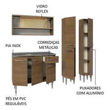Armário Cozinha Compacta 169cm Com Pia Emilly Madesa R 14 Cor Rustic Foto mini 4