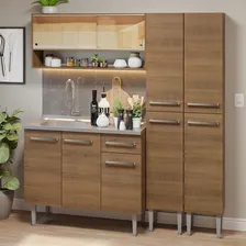 Armário Cozinha Compacta 169cm Com Pia Emilly Madesa R 14 Cor Rustic Foto  mini 1