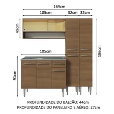 Armário Cozinha Compacta 169cm Com Pia Emilly Madesa R 14 Cor Rustic Foto mini  3