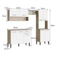 Armário Cozinha Compacta Arizona Essence Carv Branco Carraro Foto mini 4