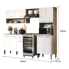 Armário Cozinha Compacta Arizona Essence Carv Branco Carraro Foto mini  3