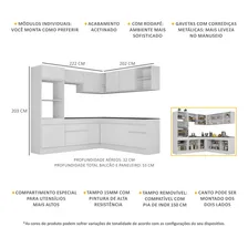 Armário Cozinha Completa De Canto Veneza Multimóveis V2080 Cor Branco Foto mini 3
