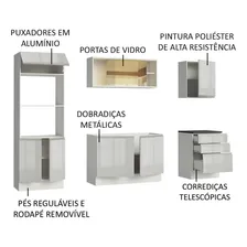 Armário Cozinha Completa Madesa Mdf Acordes Branco Brilho Foto mini 4