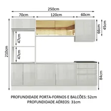 Armário Cozinha Completa Madesa Mdf Acordes Branco Brilho Foto mini 3