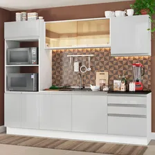 Armário Cozinha Completa Madesa Mdf Acordes Branco Brilho Foto mini 2