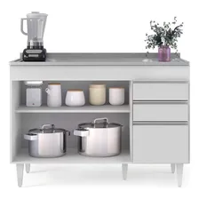 Armário Cozinha De Canto Direito 4 Peças Cp39 Com Pia Inox Cor Branco Foto mini 4