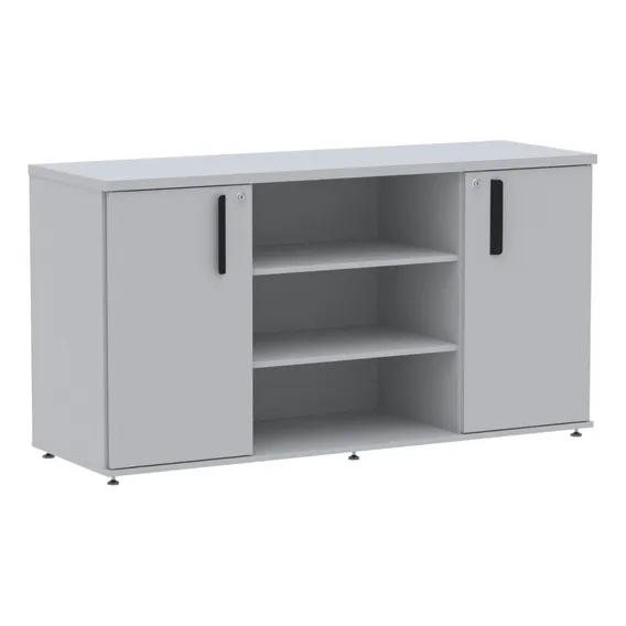 Armário Credenza 02 Portas Pivotante Credc1400 Cinza Bc Foto 1