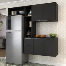 Armário de Cozinha Compacta com Balcão Sofia Multimóveis V2005 Preto Foto mini 1