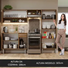 Armário De Cozinha Compacta Madesa Emilly Pop Com Balcão Cor Branco/Rustic Foto mini 3