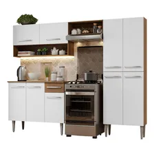 Armário De Cozinha Compacta Madesa Emilly Pop Com Balcão Cor Branco/Rustic Foto mini 1
