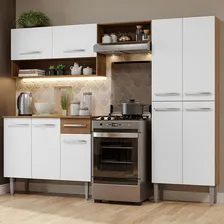 Armário De Cozinha Compacta Madesa Emilly Pop Com Balcão Cor Branco/Rustic Foto mini 2