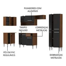 Armário de Cozinha Completa de Canto 353cm Rustic/Preto Emilly Sun Madesa 01 Foto mini 4