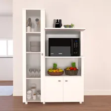 Armário De Cozinha Paula Com Cristaleira 3 Portas Branco Foto mini 3