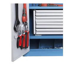 Armário De Parede Com 4 Gavetas E Divisórias Para Ferramenta Cor Azul Foto mini 4