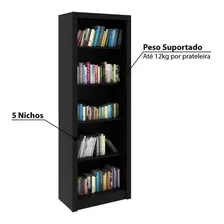 Armário Estante Com 5 Nichos Preto Móveis Videira Ltda Foto mini 3