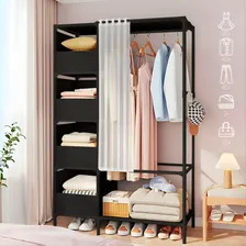 Armário, guarda-roupa, organizador de guarda-roupa com cortina preta Foto mini 4