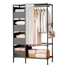 Armário, guarda-roupa, organizador de guarda-roupa com cortina preta Foto mini 1