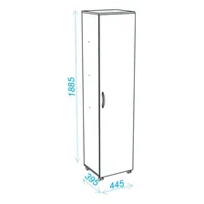 Armário Multiuso 1 Porta Bs 03 Branco - Brv Móveis Foto mini 3