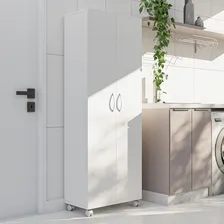 Arm谩rio Multiuso Lavanderia Organizador 2 Portas Com Rodinhas M贸veis Bonatto Foto mini 3