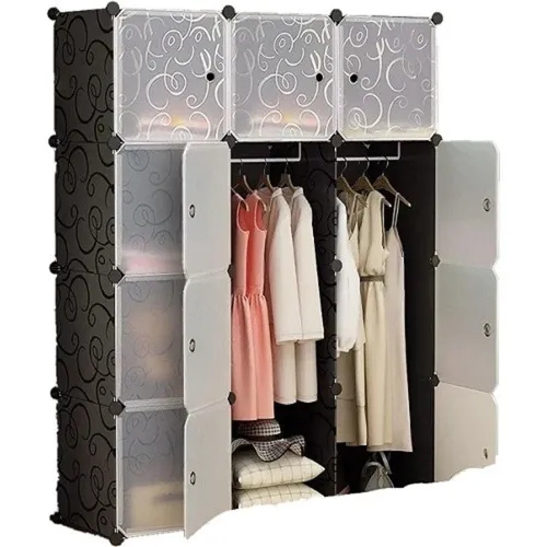 Armário Organizador Modular Preto Daikon BONSHMY342H Foto 1