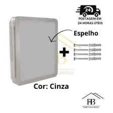 Armário para Banheiro Cinza com Espelho com Divisórias de Embutir ou Sobrepor Foto mini  2