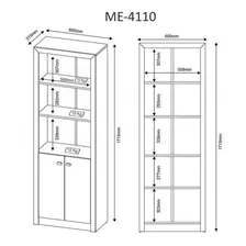 Armário Para Escritório Me4110 2 Portas Nogal - Tecno Mobili Foto mini 2