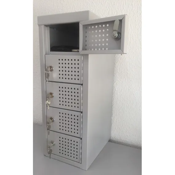 Armário Para Loja De Celular Em Aço Com 05 Portas - Schier Cor Cinza cristal Foto 1