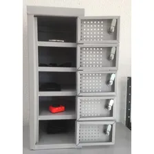 Armário Para Loja De Celular Em Aço Com 05 Portas - Schier Cor Cinza cristal Foto mini 4