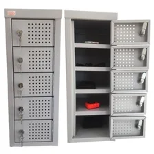 Armário Para Loja De Celular Em Aço Com 05 Portas - Schier Cor Cinza cristal Foto mini  2