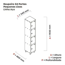 Armario Roupeiro 4 Portas Aço Grp 501/4 Wt Foto mini 3