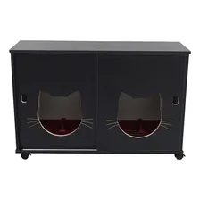 Armário Sanitário Duplo Banheiro Gatos Gatil Sanitario Félix Cor Preto Foto mini  3
