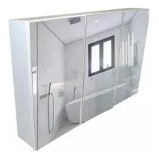 Armário Superior Banheiro Com Espelho Mdf Espelheira 75x70 Cor Branco Foto mini 1