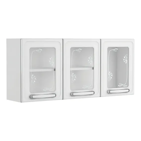 Armário Triplo Bertolini Evidence Aço 120 Cm 3 Portas Branco Foto 1